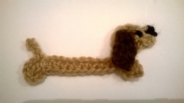 cute dachshund crochet applique